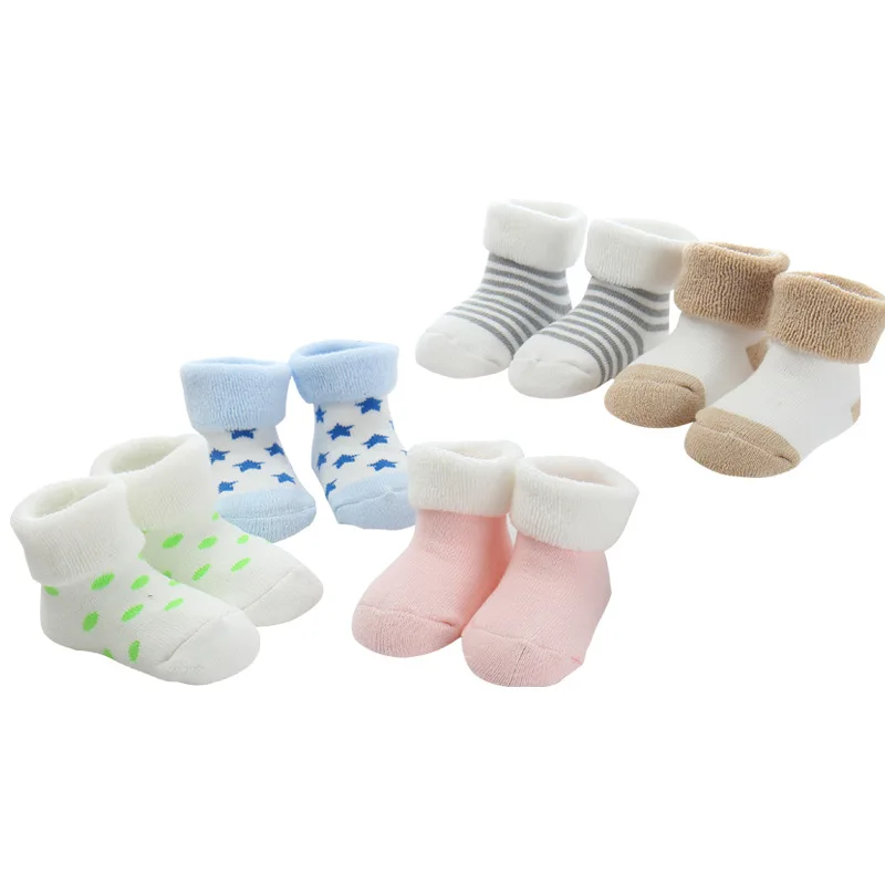 5 Pairs/lot 0 to 24M Newborn Baby's Terry Socks 2020 New Arrival Winter Warm Socks For Infants Girls Boys Thick Sock For Toddler - Image 4
