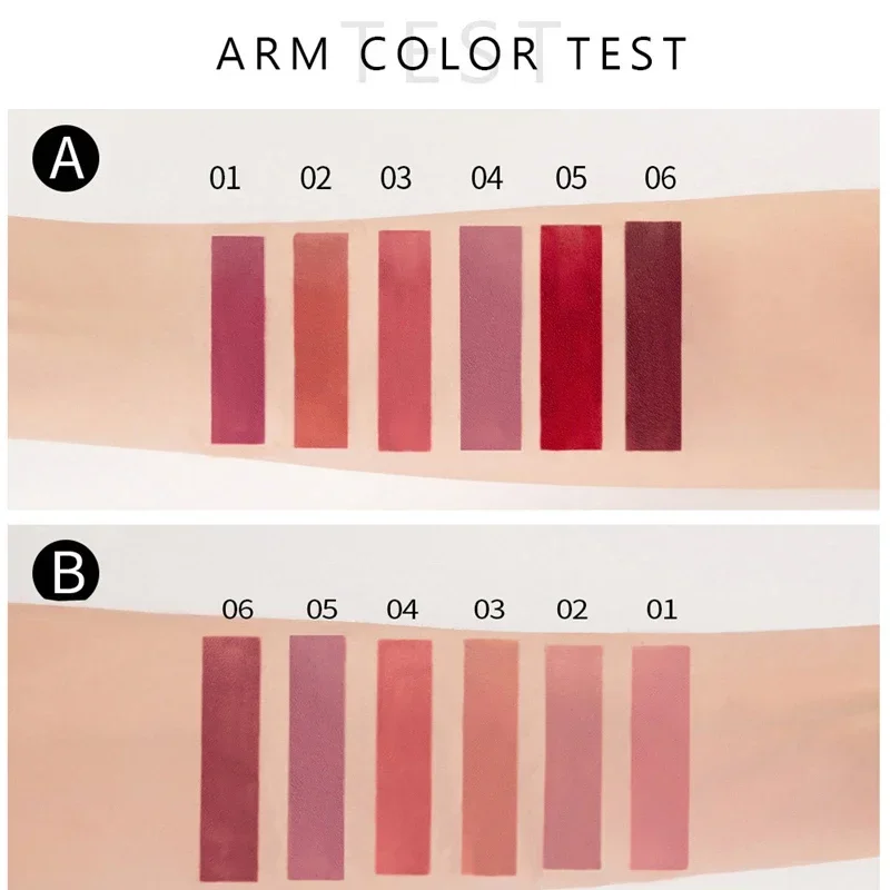 6pcs/1pcs Waterproof Lipgloss Makeup Lightweight Matte Lip Cosmetics Long Lasting Velvet Lipstick Moisturizing Sexy Lips Makeup - Image 4