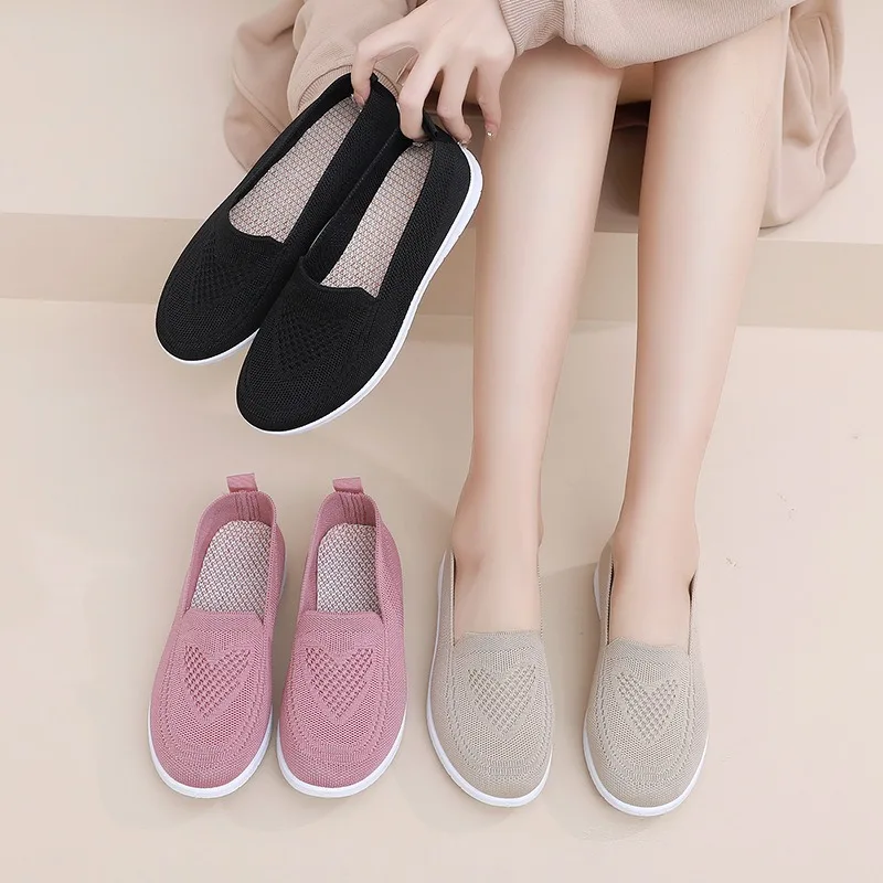 Comfortable casual women's shoes spring and summer breathable fabric uppers solid colors low-cut design soft and outdoor walking - Image 2