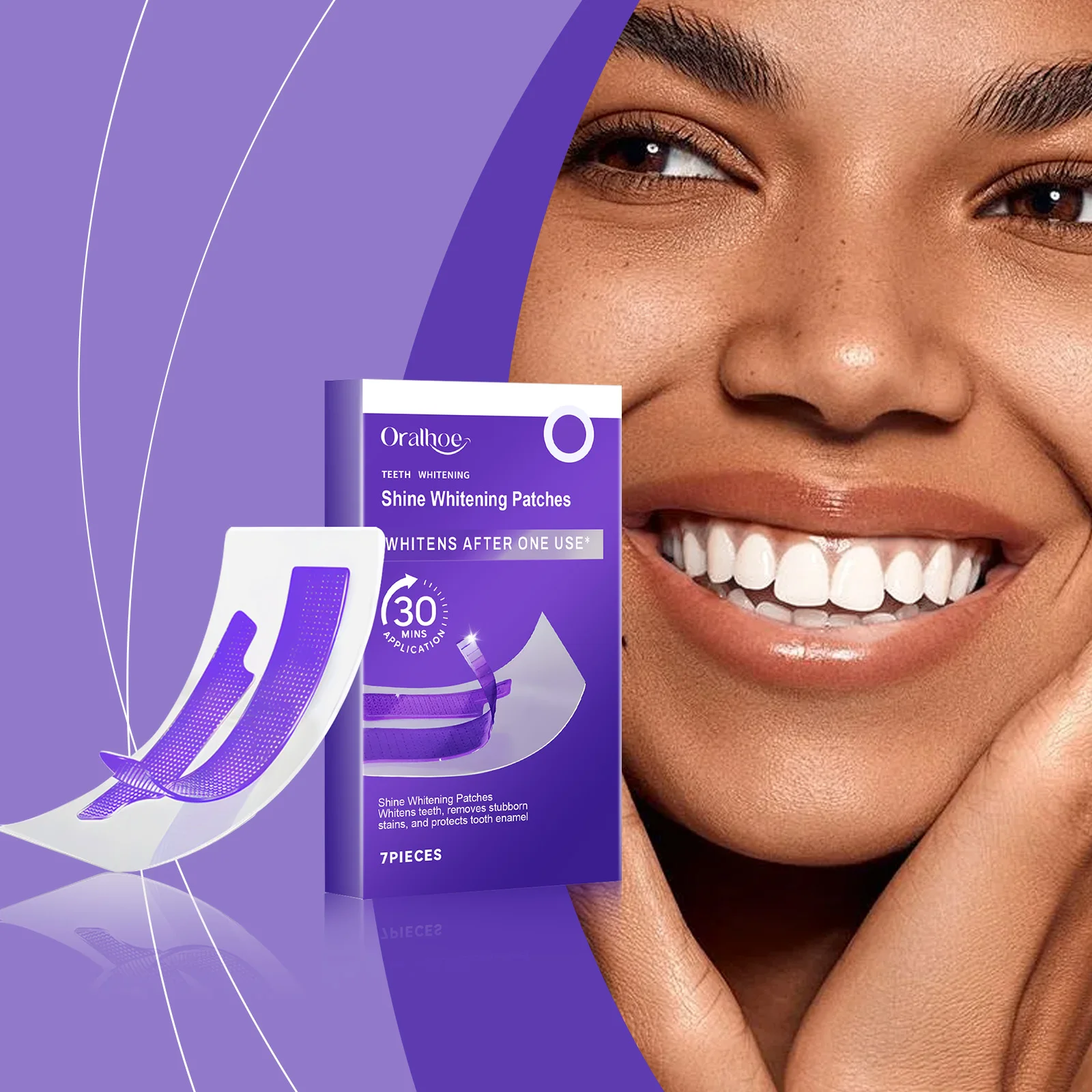 Purple Teeth Whitening Strips Brighten Tooth Remove Plaque Stain Cleaning Oral Hygiene Reduce Sensitivity Bleaching Dental Tools - Image 4