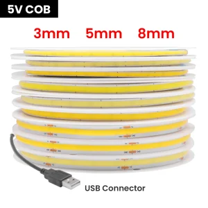 USB COB LED Strip Light 5V