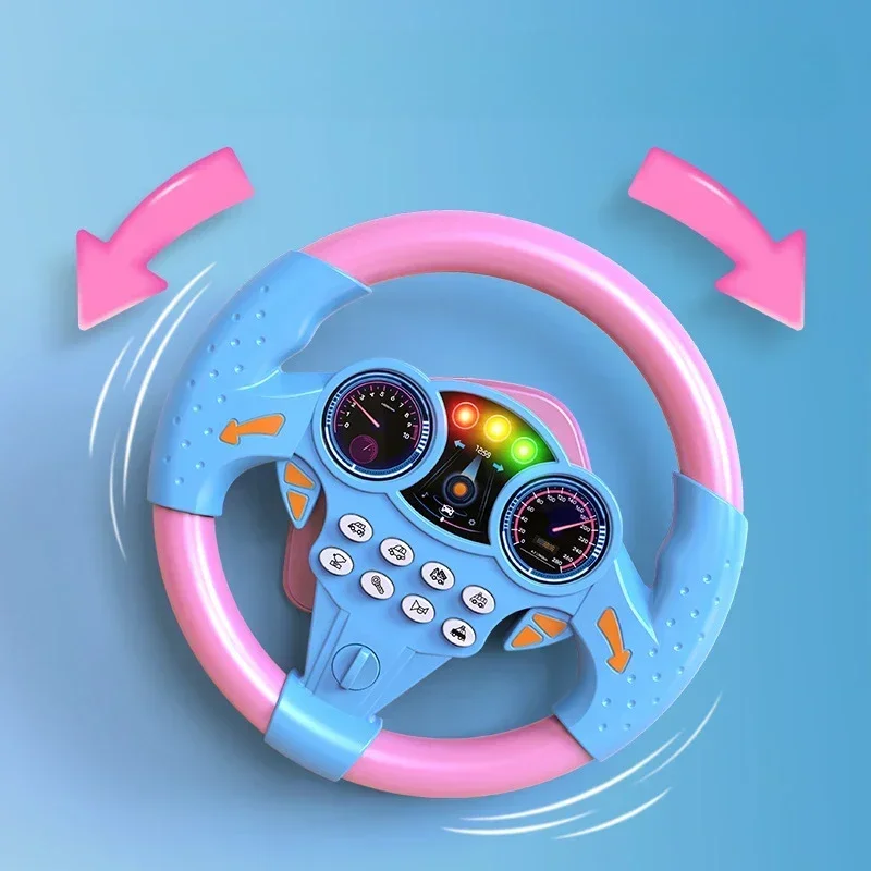 Infant Shining Simulation Steering Wheel Toys Children's Toy Kids Early Education Copilots Stroller Steering Wheel Vocal Toys - Image 2