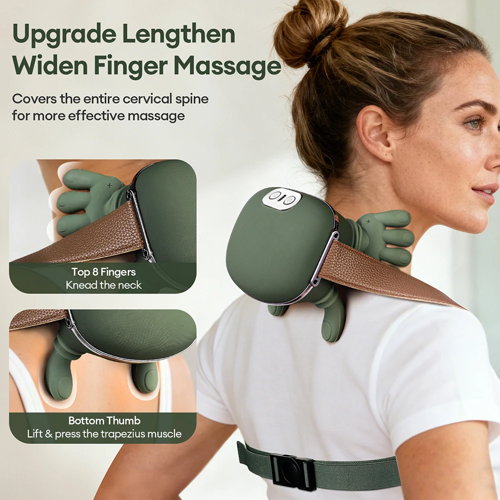 4D Bionic Finger Neck Shoulder Massager Wireless Neck Cervical Trapezius Kneading Massage Shawl Brushless Motor Neck masajeador - Image 3