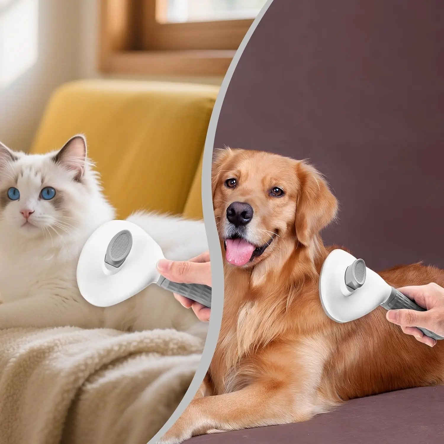 Self-Cleaning Pet Slicker Brush One-Click Cat Dog Hair Remover Professional Grooming Comb for Long/Short Fur Pets Supplies - Image 5