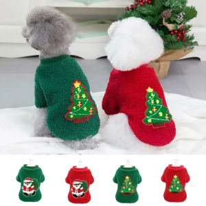 Dog Clothing Cartoon Pet Jacket Garment Kitten Puppy Warm Jacket New Winter Sweaters New Year Pets Apparel Supplies Christmas