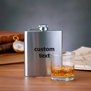 Personalized Groomsmen Gift Hip Flask Custom Text Stainless Steel 8oz Pocket Whiskey Bottle Wedding Party Birthday Father's Day