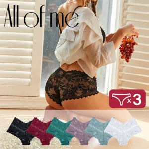 3pcs Women's Sexy Lace Bras for Women With Floral Edges seduction seamless briefs Exquisite Underwear Comfort Underpants