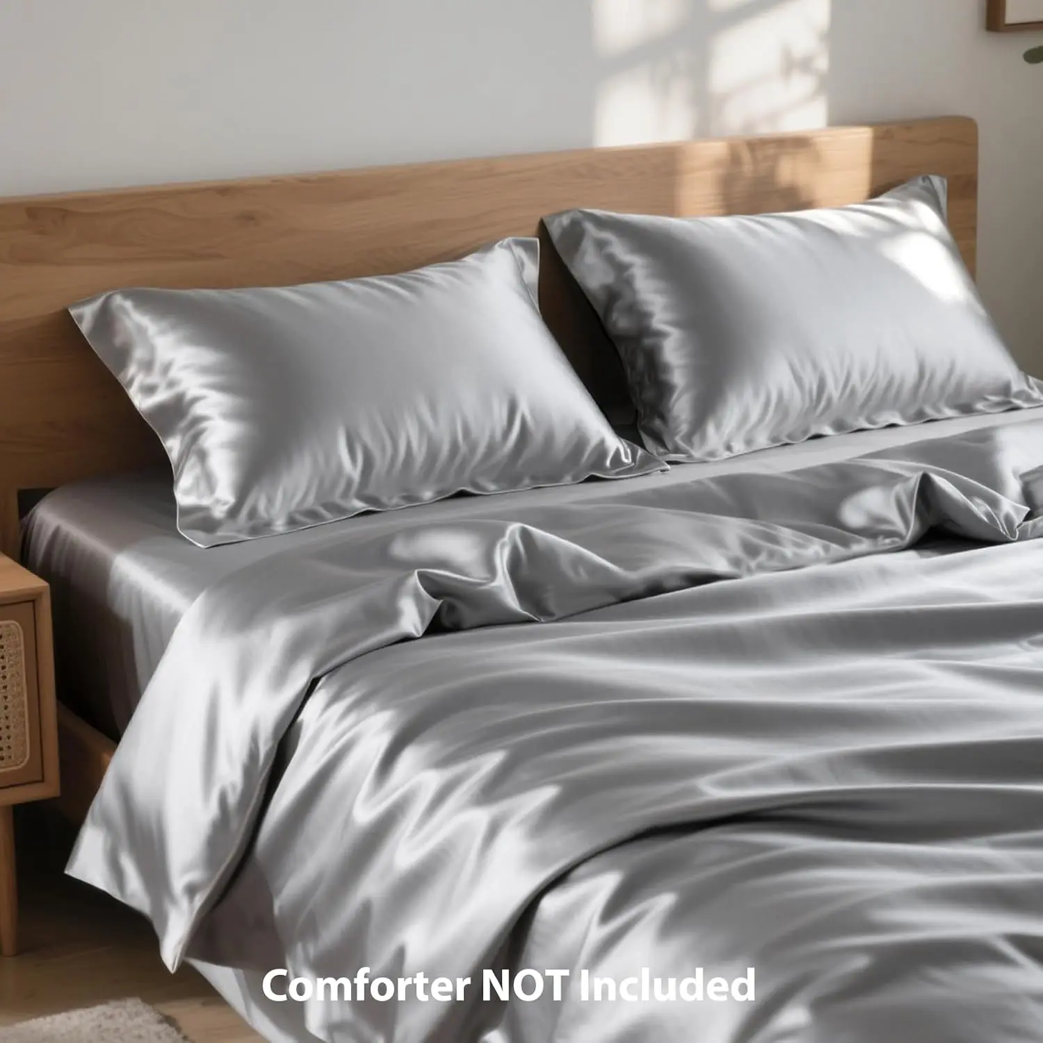 Premium Silk Bedding Set Solid Color Satin Duvet Cover Set Soft Bed Sheet Pillowcases For Bedroom All Sizes King Queen Full Twin - Image 3