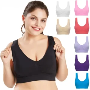Large Size Bras for Women Seamless Bra with Pads Big Size 5XL 6XL Bralette Push Up Wireless Brassiere Vest Sport Underwear