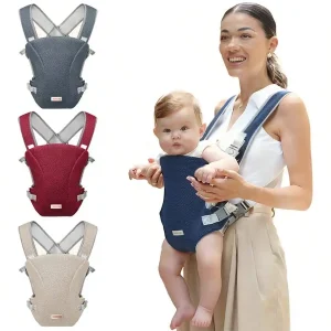 Baby Mesh Carrier, Front-Carrying Type - Horizontal Carry Waist Stool Carrier, Mesh Design for Better Ventilation, Cross-Back Design, Adjustable Shoulder Straps, Lightweight and Suitable for All Seasons - Multifunctional Front-Carry Dual-Use Baby Carrier for Outings, Suitable for Newborns to Toddlers