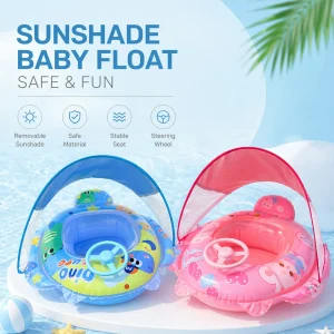 Sunshade Swim Tube Inflatable Swimming Ring Seat For Kids Baby Infant Pool Floater Swimming Circle Summer Water Sports Equipment