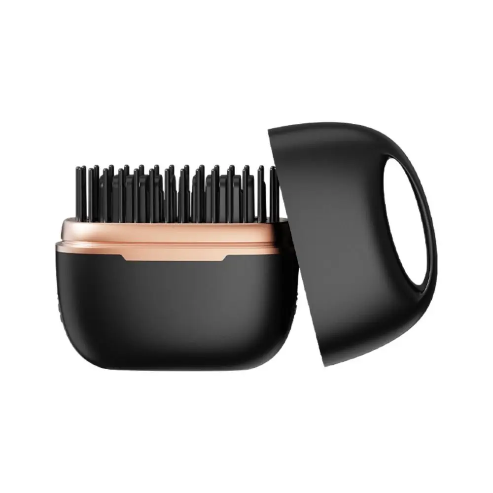 2 in 1 Mini Hair Straightener Portable Rechargeable Cordless Hair Straightener Comb Anti-Scald Shell Hair Styling Brush Hot Comb