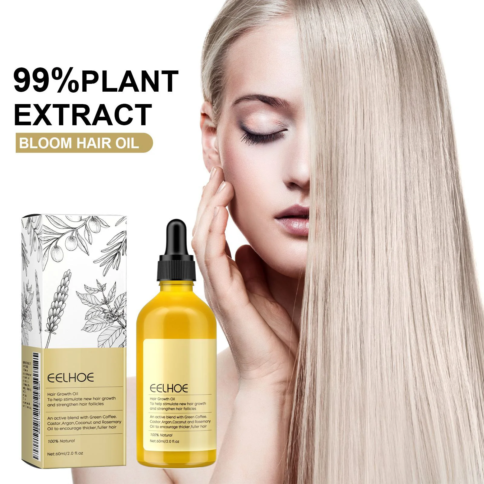 1/2/3pcs Natural Hair Growth Oil Rosemary Anti Hair Loss Regrowth Moisturizing Repair Anti Baldness Fast Hair Growth Serum Oil - Image 2