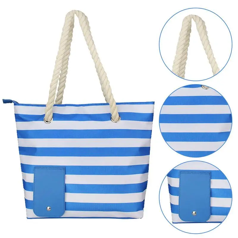 Wine Bag With Hidden Insulated Compartment Fashionable Casual Beach Tote Handbag For Women Outdoor Beaches - Image 4