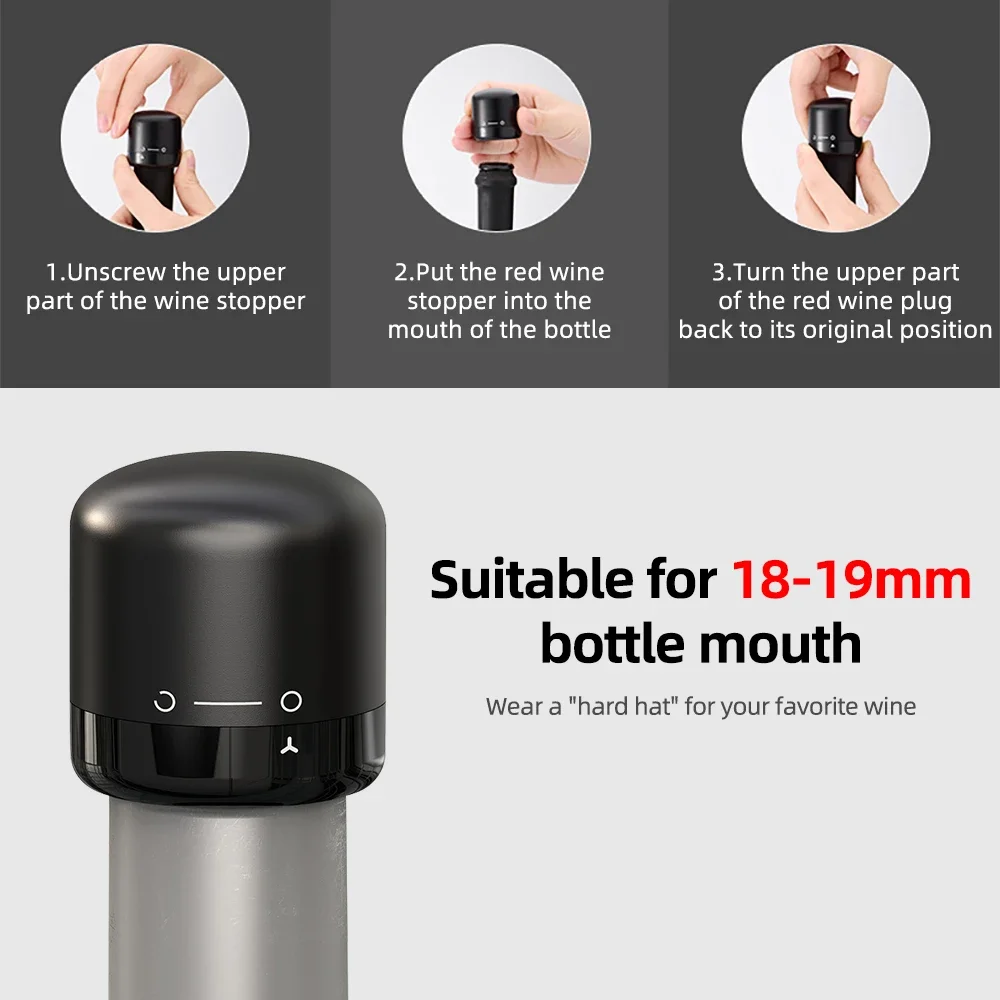 Vacuum Red Wine Bottle Cap Stopper Silicone Sealed Champagne Bottle Stopper Reusable Retain Freshness Wine Plug Bar Party Tools - Image 4