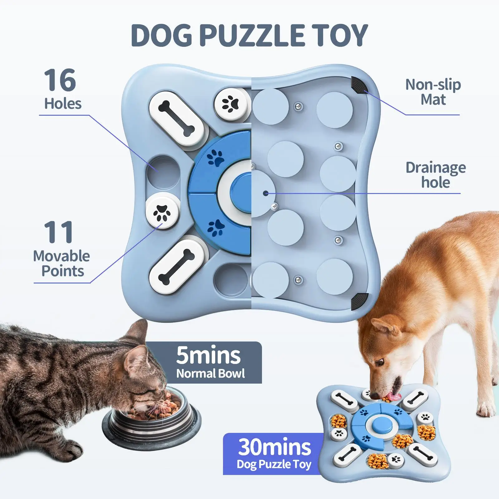 Dog Toys Slow Feeder Interactive Increase Puppy IQ Food Dispenser Slowly Eating NonSlip Bowl Pet Puzzle Cat Dogs Training Game - Image 2