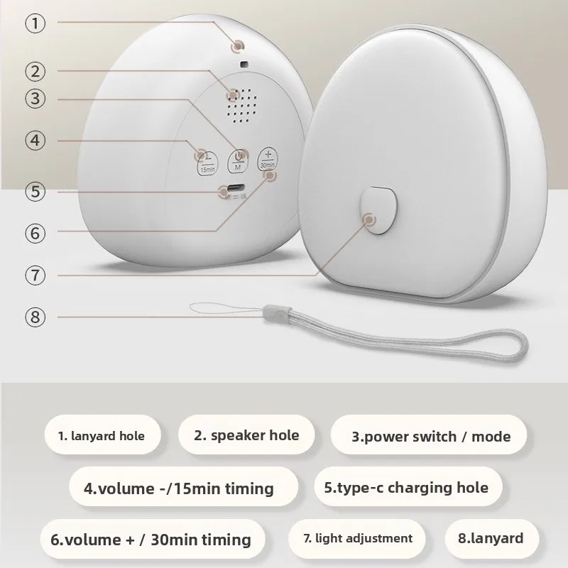 RGB Sleep White Noise Machine with Soothing Sound Touchable Rechargeable LED Night Light Relaxing Audio & Sleep Lamp for Baby - Image 5