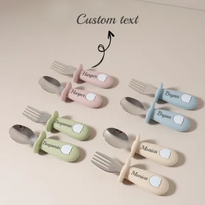 Personalized Baby Panda Spoon & Fork Set