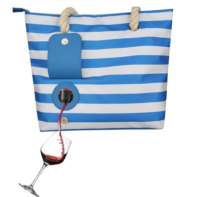Wine Bag With Hidden Insulated Compartment Fashionable Casual Beach Tote Handbag For Women Outdoor Beaches