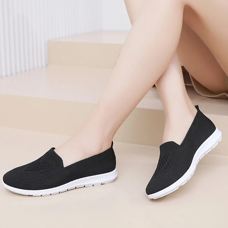 Comfortable casual women's shoes spring and summer breathable fabric uppers solid colors low-cut design soft and outdoor walking - Image 4