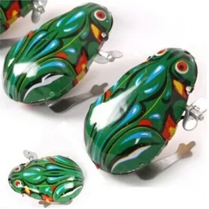 Classic Tin Wind-Up Jumping Iron Frog Toy Action Figure Ideal Classic Wind-Up Toys Perfect Gift for Children Vintage Toys