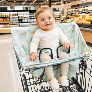 Polyester Baby Shopping Cart Seat Cover Cartoon Printed Waterproof Dining Chair Cover Dust-proof Portable Seat Cover