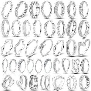 Shine Zircon Wedding Ring Original 925 Silver Simple Ring For Women Sterling Stackable Rings Popular Anniversary Jewelry