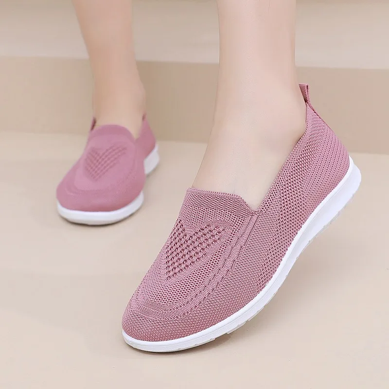 Comfortable casual women's shoes spring and summer breathable fabric uppers solid colors low-cut design soft and outdoor walking - Image 3