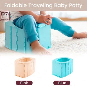 Portable Foldable Travel Potty for Kids, Reusable Washable Toilet Seat for Camping & Hiking