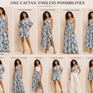 Reimagined Multi-Way Convertible Floral Caftan